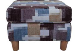Heart of House Colby Fabric Footstool - Light Patterned